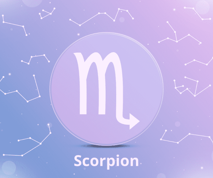 Bougie astrologie Scorpion avec porte-clé